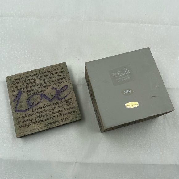 Demdaco By Faith Bill Stross LOVE Lidded Keepsake Trinket Box - Picture 4 of 5